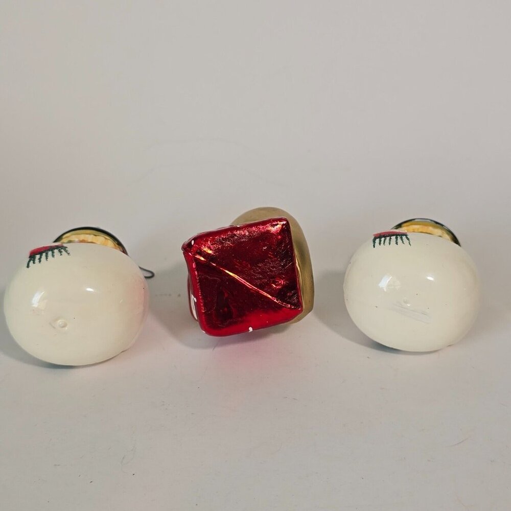 Christmas Ornament Set Blown Glass Snowman Santa Claus Sparkles Multicolor Xmas - Picture 6 of 14